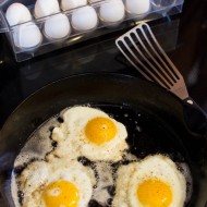 Fried Eggs and Pan Scrambled Eggs
